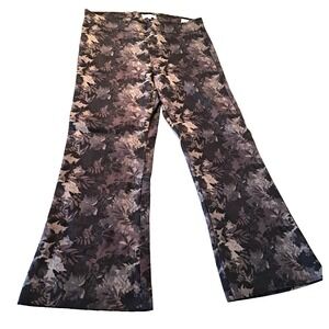Avenue Montaigne Floral Leo Cropped Flare Pants Women's 10 Lightweight‎ Cottage